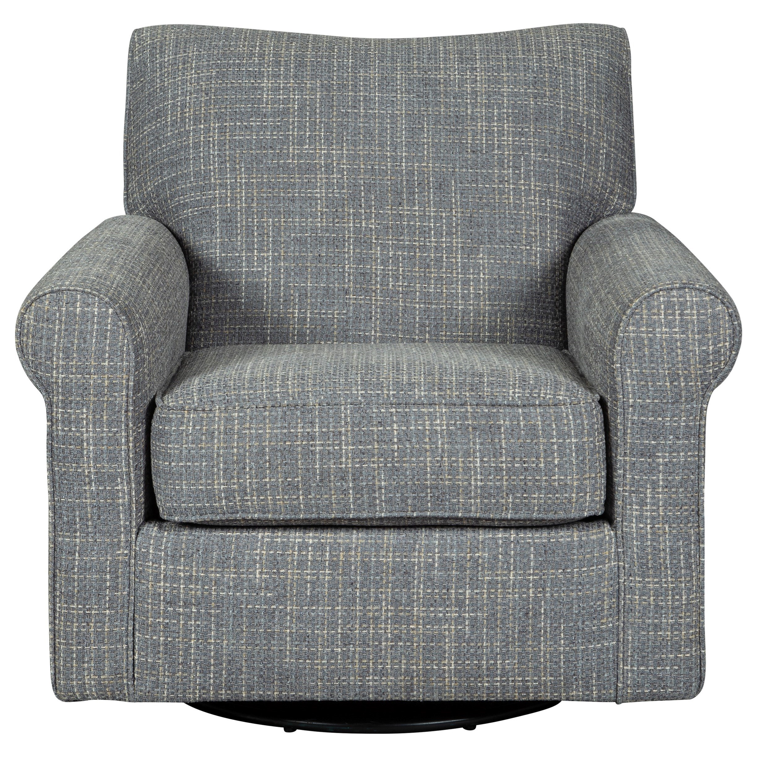 Ashley Signature Design Renley A3000002 Swivel Glider Accent Chair with Rolled Arms & Gray